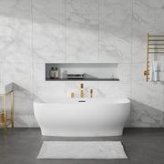 Anzzi FT-AZ112 Bank Series 65 in. x 31 in. Flat Bottom Acrylic Freestanding Soaking Bathtub with Center Drain in - view 6