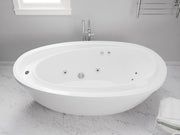 Anzzi FT-AZ202 Leni Series 71 in. x 38 in. Jetted Whirlpool 54 Gallon Capacity Freestanding Bathtub with Reversible Drain in White - view 3