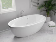 Anzzi FT-AZ202 Leni Series 71 in. x 38 in. Jetted Whirlpool 54 Gallon Capacity Freestanding Bathtub with Reversible Drain in White - view 4