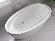 Anzzi FT-AZ202 Leni Series 71 in. x 38 in. Jetted Whirlpool 54 Gallon Capacity Freestanding Bathtub with Reversible Drain in White - view 6