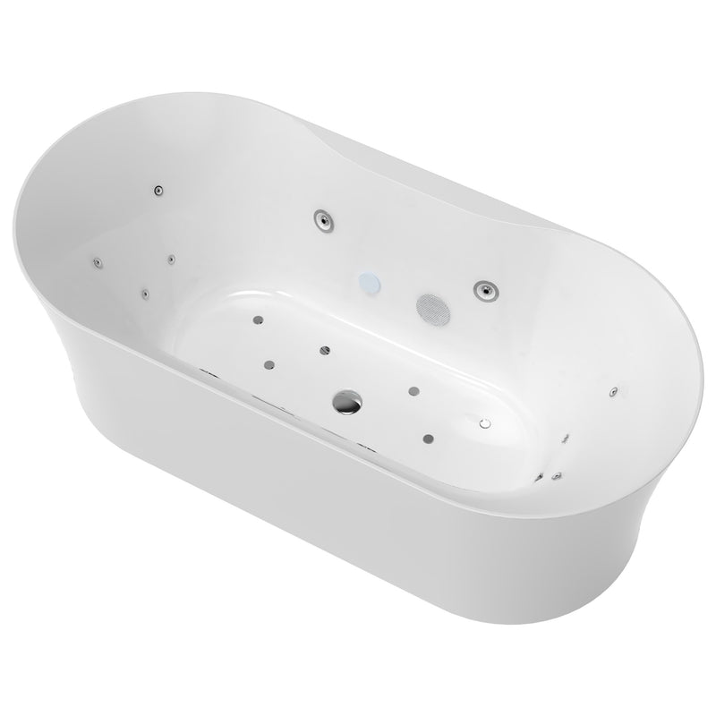 Anzzi FT-AZ204 ANZZI Julia Series 67 in. Freestanding Acrylic Air and Whirlpool Bathtub with Touch Sensitive Control and Chroma Lights - view 4