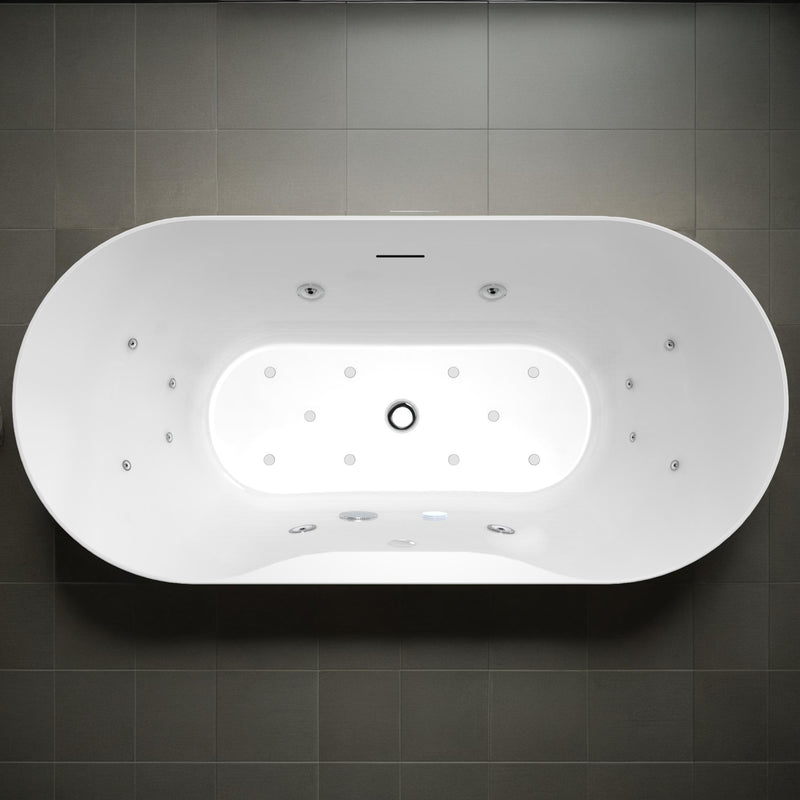 Anzzi FT-AZ204 ANZZI Julia Series 67 in. Freestanding Acrylic Air and Whirlpool Bathtub with Touch Sensitive Control and Chroma Lights - view 5