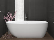 Anzzi FT-AZ401 Ami Series 67 in. x 30 in. Flat Bottom Acrylic Freestanding 91 Gallon Soaking Bathtub with Center - view 4