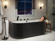 Anzzi FT-AZ514 Stone Bell 67 in. Flatbottom Freestanding Whirlpool and Air Bathtub with Center Drain and Faucet - view 10