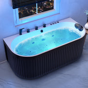 Anzzi FT-AZ514 Stone Bell 67 in. Flatbottom Freestanding Whirlpool and Air Bathtub with Center Drain and Faucet - view 4