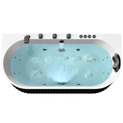 Anzzi FT-AZ514 Stone Bell 67 in. Flatbottom Freestanding Whirlpool and Air Bathtub with Center Drain and Faucet - view 6