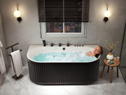 Anzzi FT-AZ514 Stone Bell 67 in. Flatbottom Freestanding Whirlpool and Air Bathtub with Center Drain and Faucet - view 9