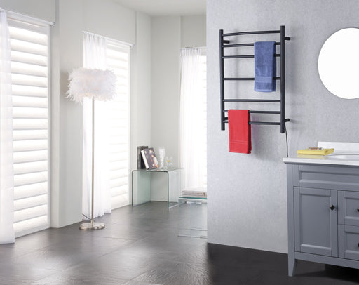 Anzzi TW-AZ027MBK Gown 7-Bar Wall Mounted Electric Towel Warmer Rack Matte Black - view 2