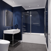 Anzzi SD-AZ11-01CH Herald Series 48 in. x 58 in. Frameless Hinged Tub Door with Tsunami Guard Polished Chrome - view 2