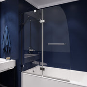 Anzzi SD-AZ11-01CH Herald Series 48 in. x 58 in. Frameless Hinged Tub Door with Tsunami Guard Polished Chrome - view 3