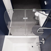 Anzzi SD-AZ11-01CH Herald Series 48 in. x 58 in. Frameless Hinged Tub Door with Tsunami Guard Polished Chrome - view 4