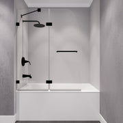 Anzzi SD-AZ11-01CH Herald Series 48 in. x 58 in. Frameless Hinged Tub Door with Tsunami Guard Matte Black - view 6