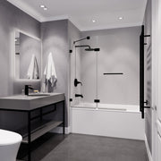 Anzzi SD-AZ11-01CH Herald Series 48 in. x 58 in. Frameless Hinged Tub Door with Tsunami Guard Matte Black - view 7