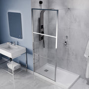 Anzzi SD-AZFL06002BG Himmel Series 33.6 in. x 78 in. Framed Fixed Shower Door Chrome - view 10