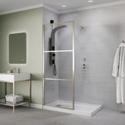 Anzzi SD-AZFL06002BG Himmel Series 33.6 in. x 78 in. Framed Fixed Shower Door Brushed Nickel - view 6