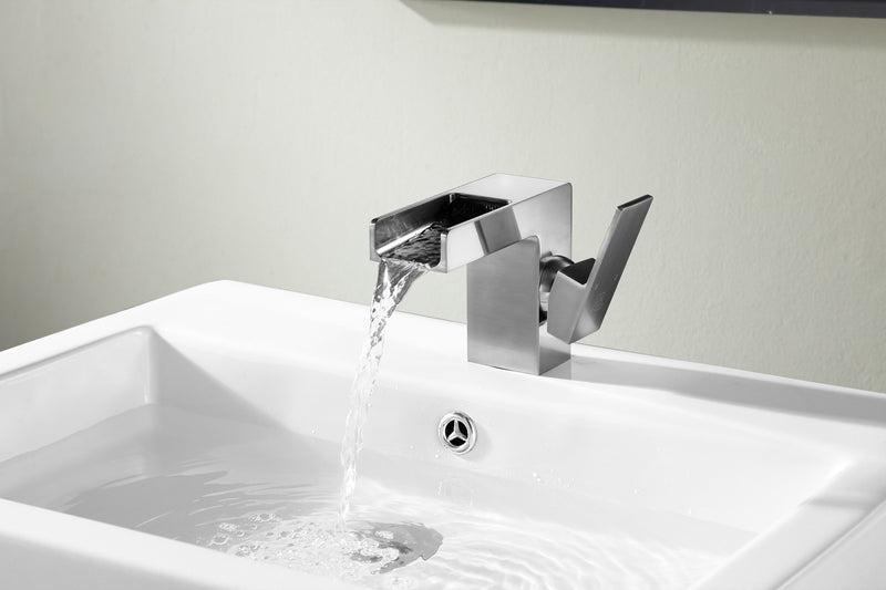 Anzzi KF-AZ127 Zhona Series Single Hole Single-Handle Low-Arc Bathroom Faucet in Brushed Nickel - view 4