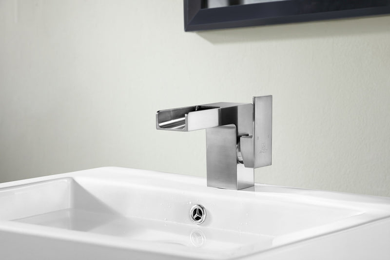 Anzzi KF-AZ127 Zhona Series Single Hole Single-Handle Low-Arc Bathroom Faucet in Brushed Nickel - view 5