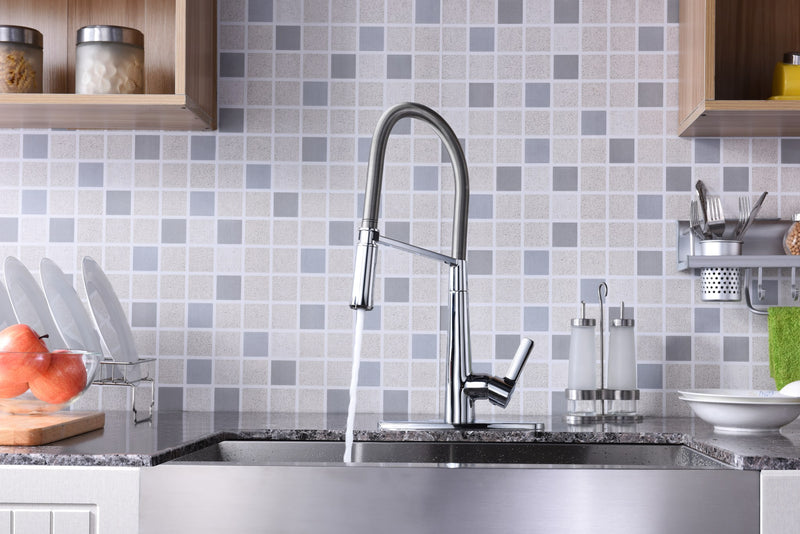 Anzzi KF-AZ188CH Apollo Single Handle Pull-Down Sprayer Kitchen Faucet in Polished Chrome - view 8