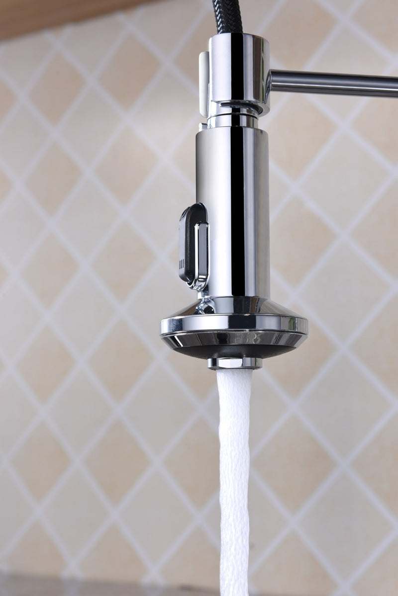 Anzzi KF-AZ194 Step Single Handle Pull-Down Sprayer Kitchen Faucet Polished Chrome - view 6
