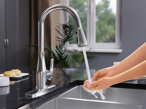 Anzzi KF-AZ301 Sifo Hands Free Touchless 1-Handle Pull-Down Sprayer Kitchen Faucet with Motion Sense and Fan - view 2