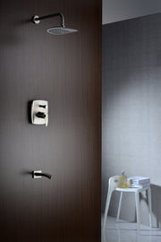 Anzzi L-AZ026 Tempo Series 1-Handle 1-Spray Tub and Shower Faucet in Polished Chrome Brushed Nickel - view 3