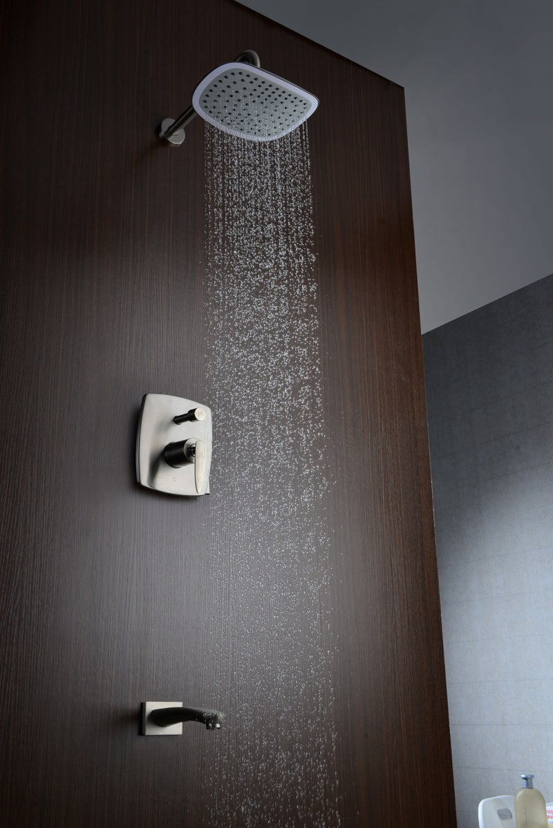 Anzzi L-AZ026 Tempo Series 1-Handle 1-Spray Tub and Shower Faucet in Polished Chrome Brushed Nickel - view 4