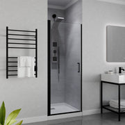 Anzzi SD-AZ051-02BN Lancer Series 29 in. Semi-Frameless Hinged Shower Door Matte Black - view 3