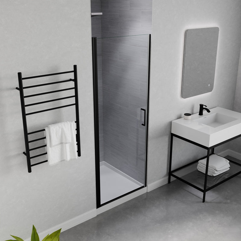 Anzzi SD-AZ051-02BN Lancer Series 29 in. Semi-Frameless Hinged Shower Door Matte Black - view 5
