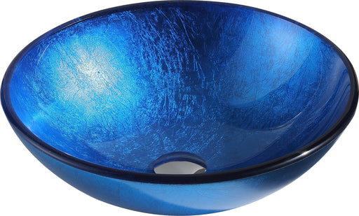 Anzzi LS-AZ027 Clavier Series 17 in. Bathroom Vessel Sink in Lustrous Blue Glass - view 2
