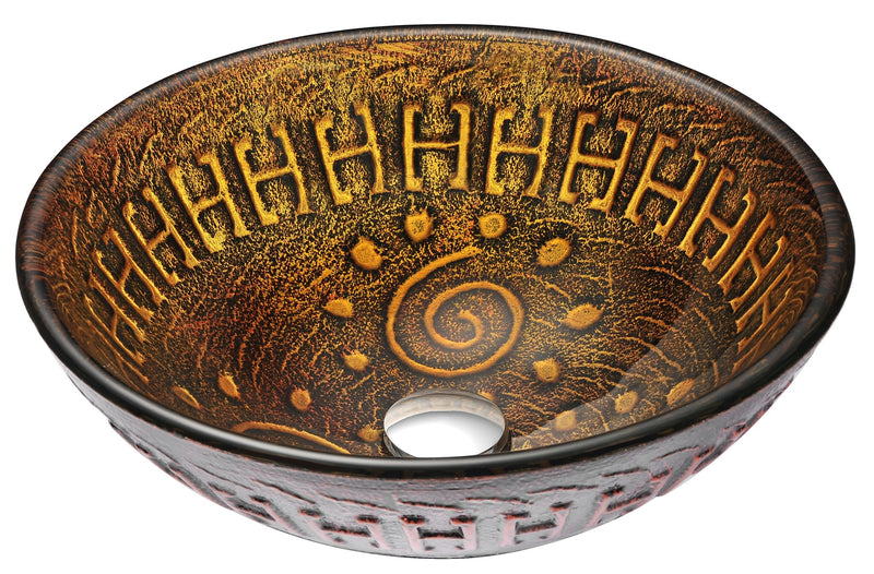 Anzzi LS-AZ050 Opus Series 17 in. Bathroom Vessel Sink in Lustrous Brown Glass - view 2