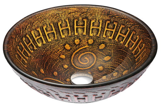 Anzzi LS-AZ050 Opus Series 17 in. Bathroom Vessel Sink in Lustrous Brown Glass - view 2