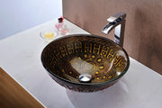 Anzzi LS-AZ050 Opus Series 17 in. Bathroom Vessel Sink in Lustrous Brown Glass - view 6