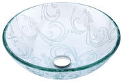 Anzzi LS-AZ065 Vieno Series 17 in. Bathroom Vessel Sink in Clear Floral Glass - view 2