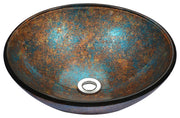 Anzzi LS-AZ163 Stellar Series 17 in. Bathroom Vessel Sink in Arctic Blaze Glass Emerald Burst - view 3