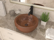 Anzzi LS-AZ336 Admiral 17 in. Handmade Vessel Sink in Polished Antique Copper with Floral Design Interior - view 3