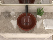 Anzzi LS-AZ340 Anchor 16 in. Handmade Vessel Sink in Polished Antique Copper with Floral Design Exterior - view 4