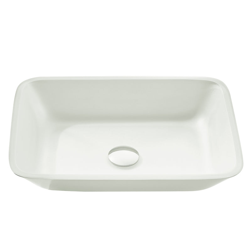 Anzzi LS-AZ910 Innovio Series 18 in. L x 13 in. W Rectangular Bathroom Vessel Sink in Matte White Finish Glass with - view 2