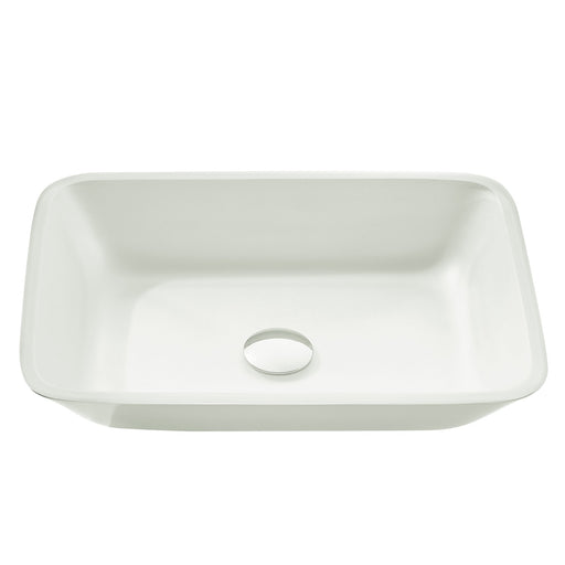 Anzzi LS-AZ910 Innovio Series 18 in. L x 13 in. W Rectangular Bathroom Vessel Sink in Matte White Finish Glass with - view 2