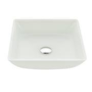 Anzzi LS-AZ912 Solstice Series 16 in. L x 16 in. W Square Bathroom Vessel Sink in White Finish Glass with Chrome - view 2