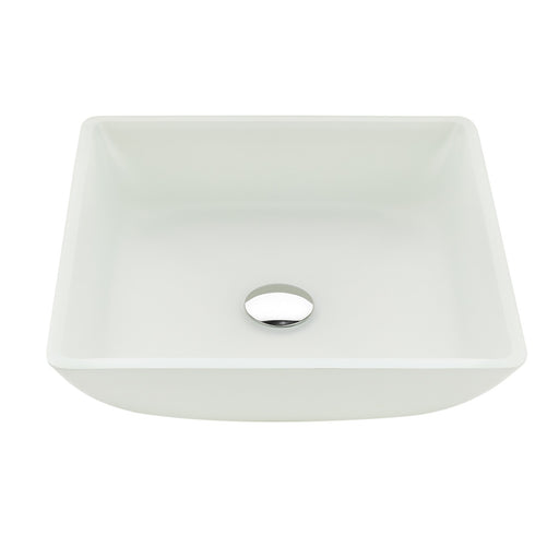 Anzzi LS-AZ912 Solstice Series 16 in. L x 16 in. W Square Bathroom Vessel Sink in White Finish Glass with Chrome - view 2