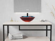 Anzzi LS-AZ915 Belissima Series 17 in. L x 17 in. W Round Bathroom Vessel Sink in Stellar Blue Finish Glass with - view 10