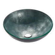 Anzzi LS-AZ915 Belissima Series 17 in. L x 17 in. W Round Bathroom Vessel Sink in Stellar Blue Finish Glass with - view 2