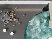 Anzzi LS-AZ915 Belissima Series 17 in. L x 17 in. W Round Bathroom Vessel Sink in Stellar Blue Finish Glass with - view 7