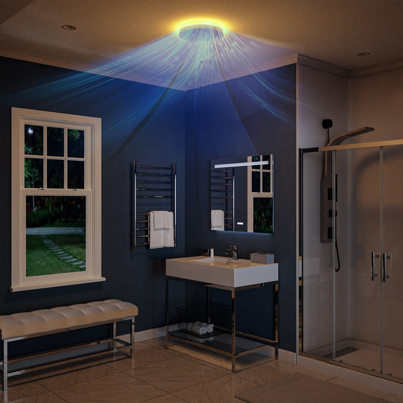 Anzzi EF-AZ107WH Midnight Series 100 CFM Ceiling Mount Bathroom Exhaust Fan with LED Panel Light and Night Light - view 6