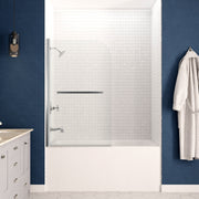 Anzzi SD-AZ053-01CH Myth Series 28 in. x 56 in. Frameless Hinged Tub Door with TSUNAMI GUARD Polished Chrome - view 3