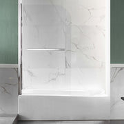 Anzzi SD-AZ053-01CH Myth Series 28 in. x 56 in. Frameless Hinged Tub Door with TSUNAMI GUARD Polished Chrome - view 5