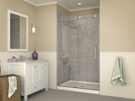 Anzzi SB-AZ011WO Fissure Base Series 36 in. L x 48 in. W Alcove Shower Pan Base with Center Drain in Glossy White - view 2
