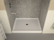 Anzzi SB-AZ011WO Fissure Base Series 36 in. L x 48 in. W Alcove Shower Pan Base with Center Drain in Glossy White - view 3