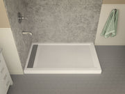 Anzzi SB-AZ012WL Field Base Series 60 in. L x 36 in. W Corner Shower Pan Base with Left Drain in Glossy White - view 3