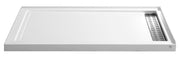 Anzzi SB-AZ012WL Field Base Series 60 in. L x 36 in. W Corner Shower Pan Base with Left Drain in Glossy White - view 4